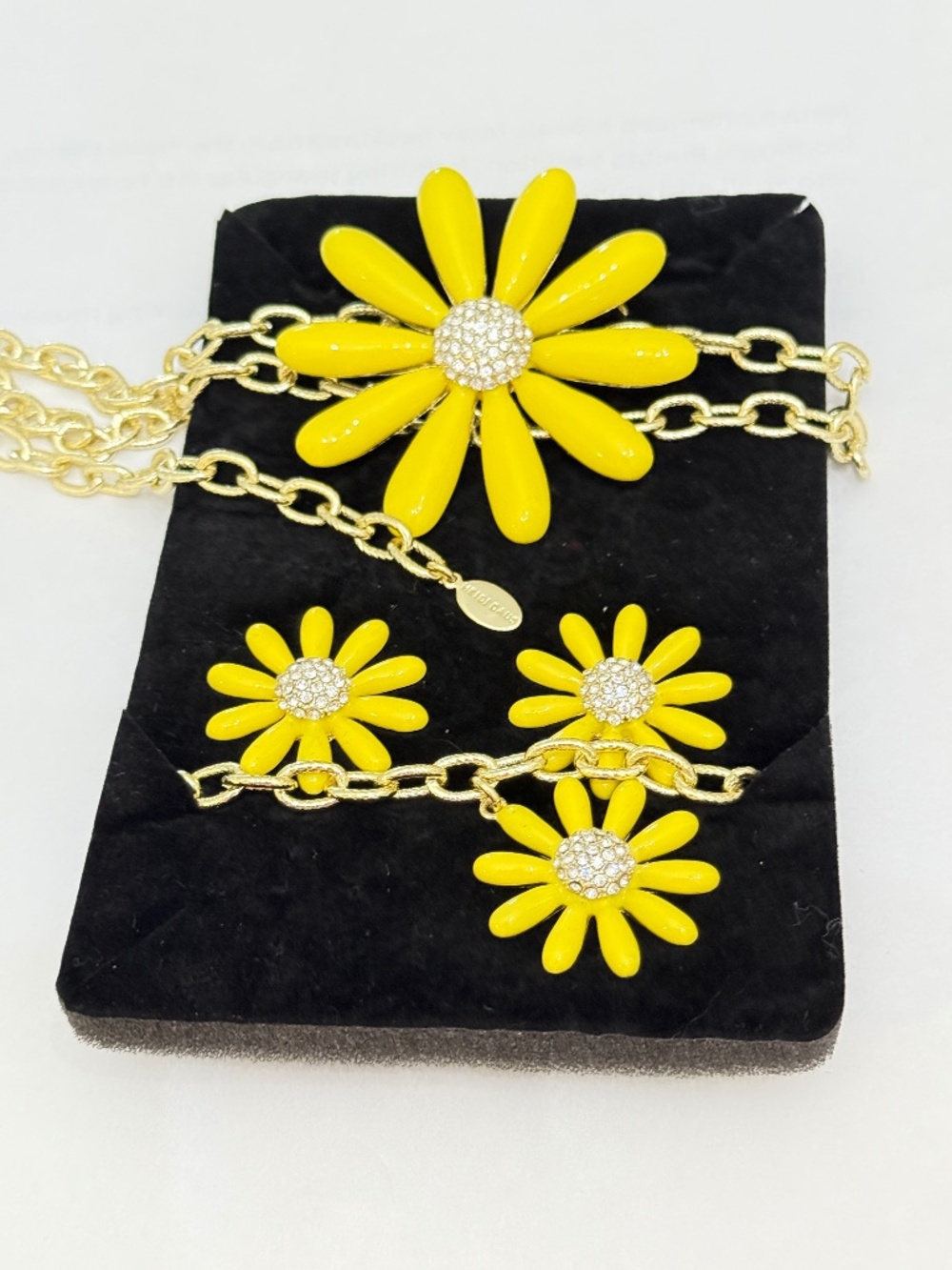 Heidi Daus "Flower Power" Enamel & Crystal Daisy 3-Piece Jewelry Set